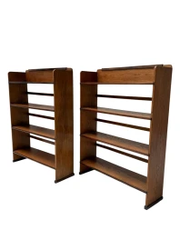 1920s Art Deco Open Bookcases by P.E.L. Izeren, Solid Oak & Ebony